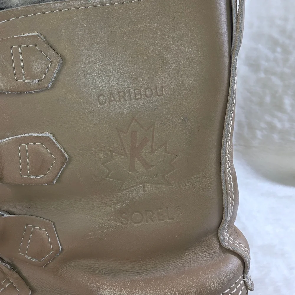 VTG Sorel Caribou Kaufman Winter Boots Duck Leather Wool Liners Mens 8 9
